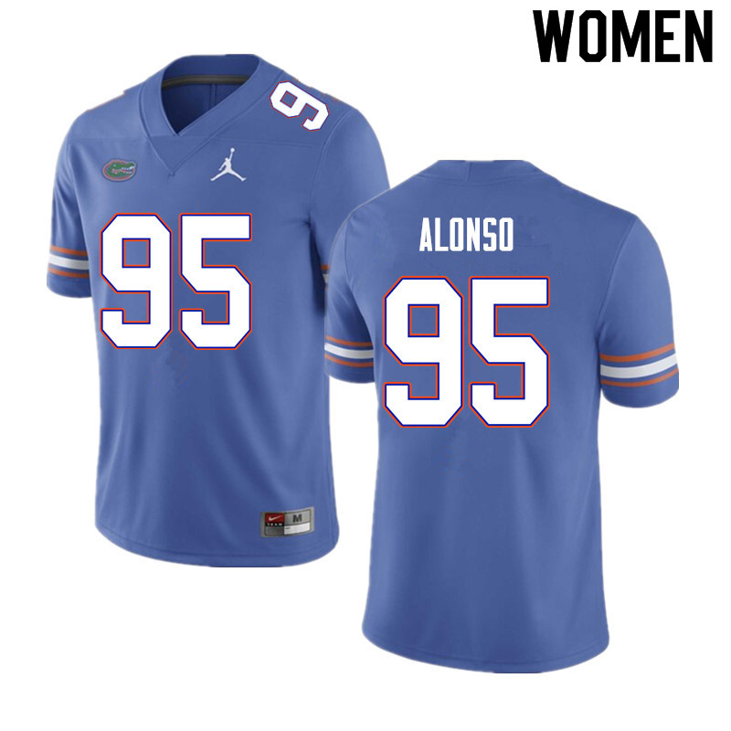 Women #95 Lucas Alonso Florida Gators College Football Jerseys Sale-Blue